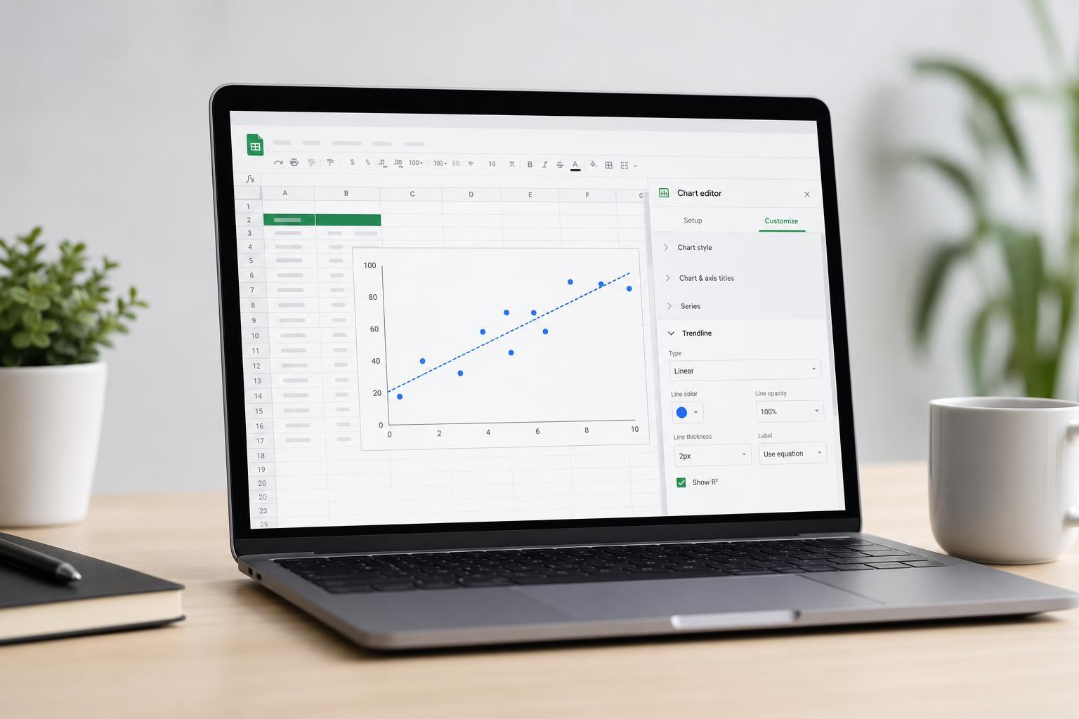 Add and Customize a Trendline in Google Sheets Charts