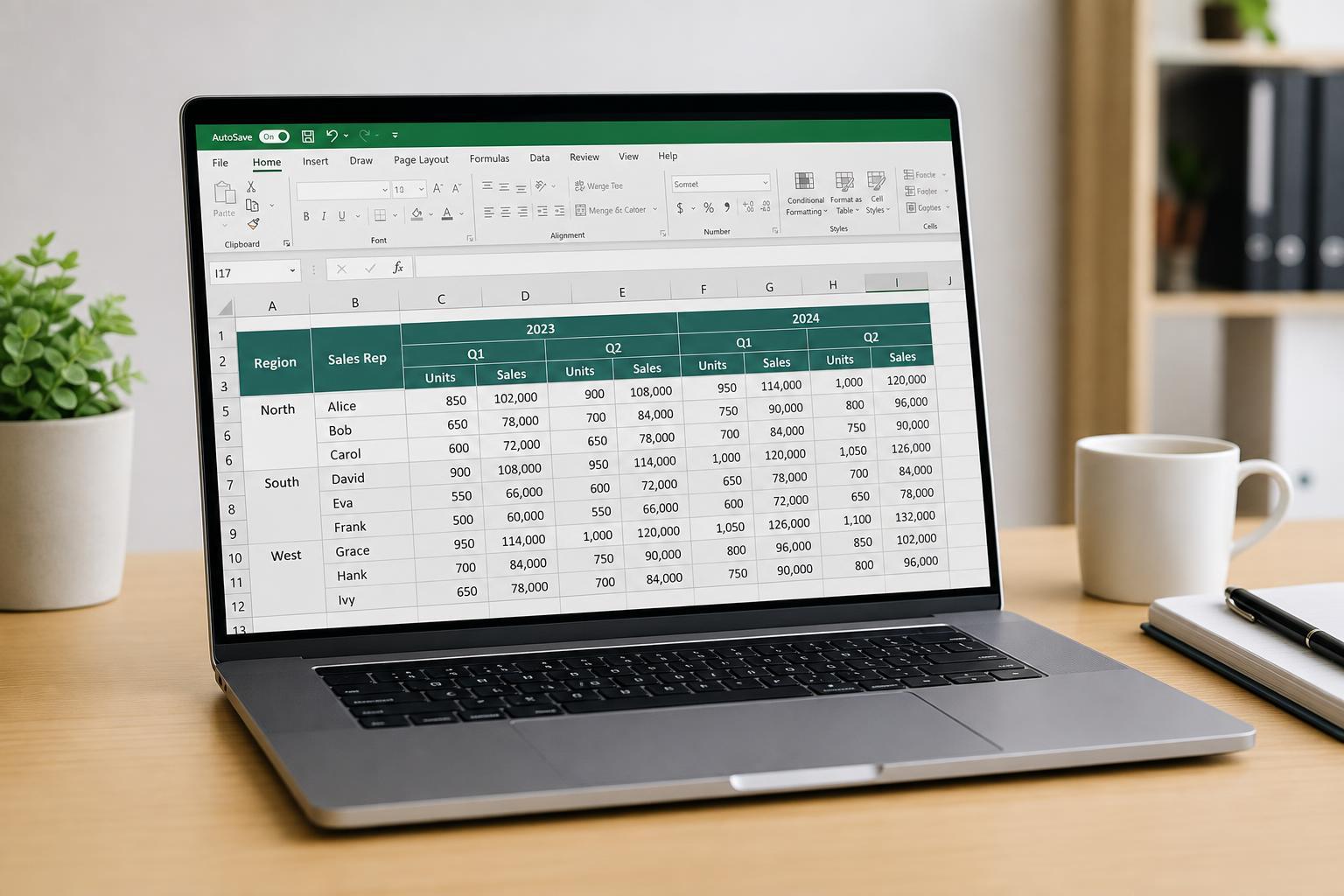 Making Excel Tables with Multiple Header Rows Easier to Work With