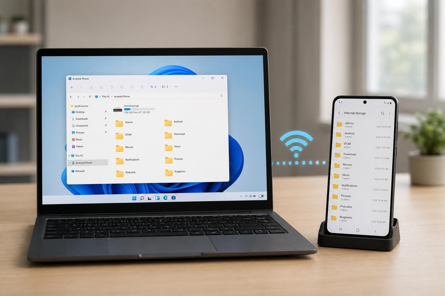 Access Android Storage Wirelessly from Windows 11