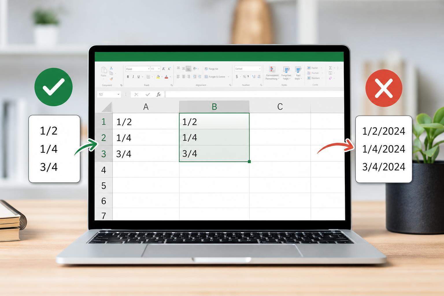 How to Prevent Excel from Turning Fractions into Dates
