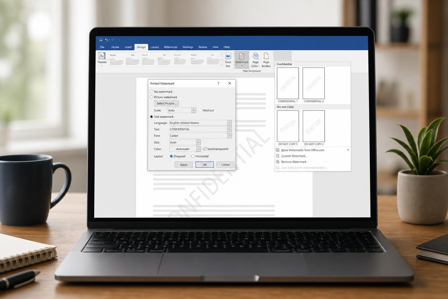 Adding a Watermark in Microsoft Word