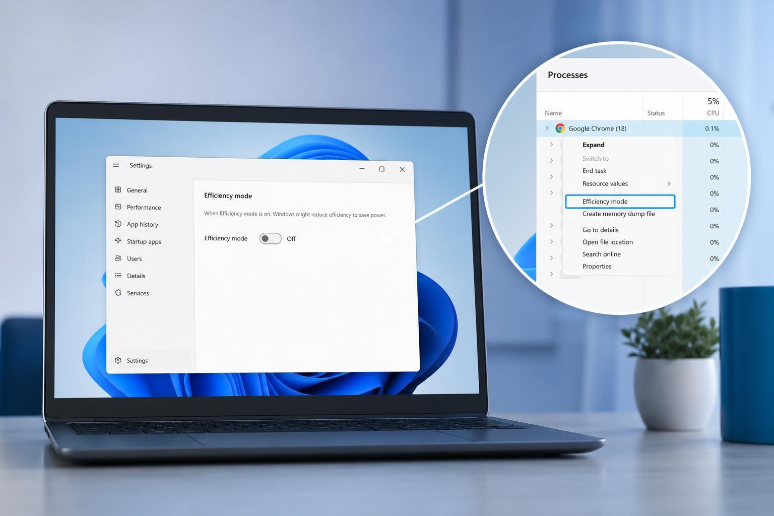 Disable Efficiency Mode for Google Chrome in Windows 11