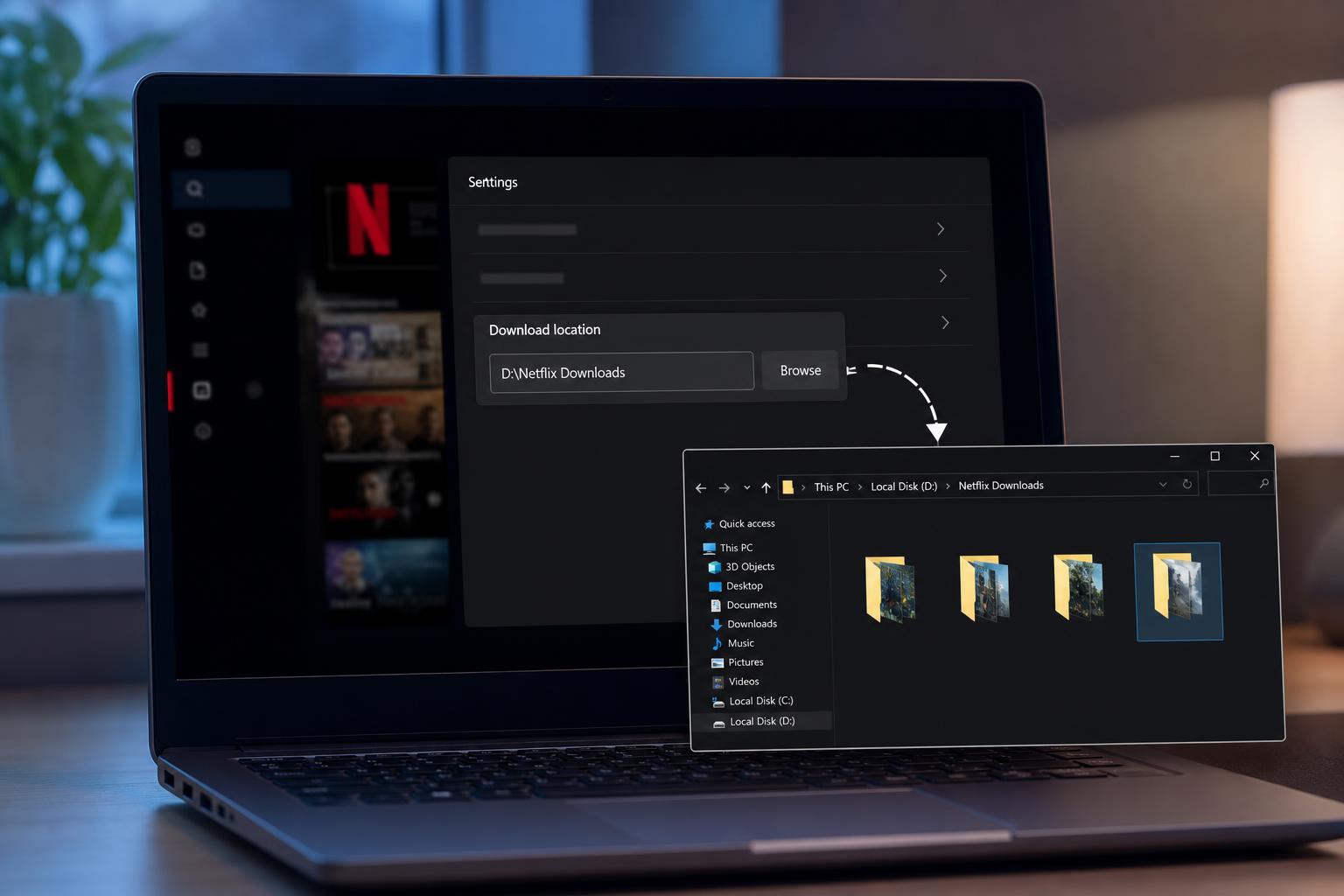 Changing the Netflix Download Folder on a Windows PC