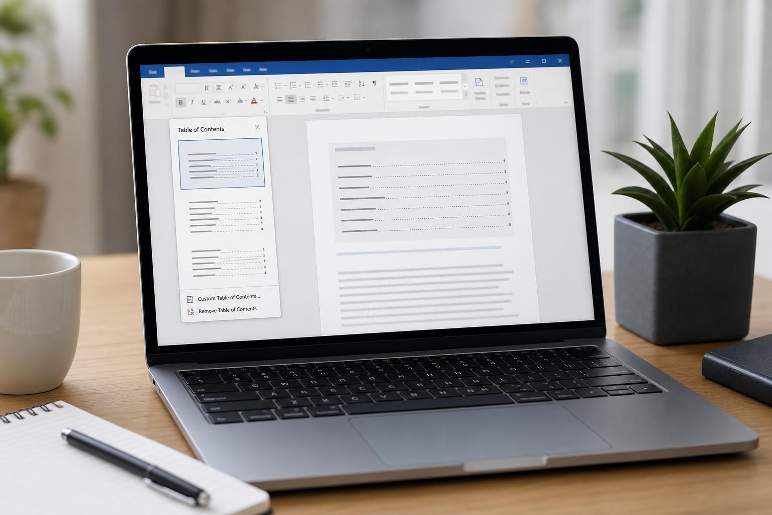 Adding a Table of Contents in Microsoft Word